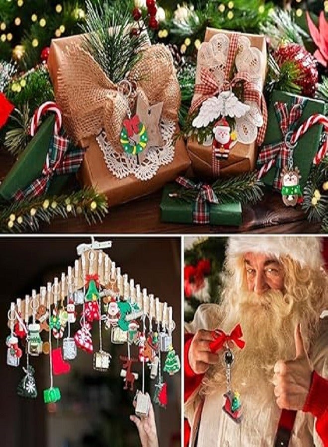 Christmas Keychains -  Christmas Gifts , Different Shapes Christmas's  Keychain, Christmas Decoration Items,  6 pcs - Image 5