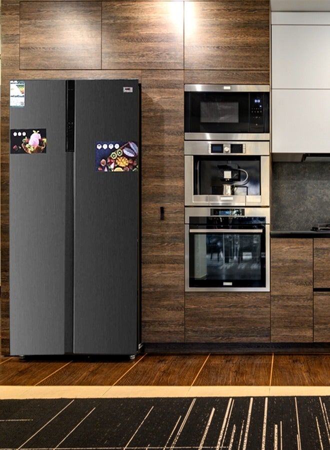 HAAM Side by Side Refrigerator 15.4 Feet 415 kW HM810SSD-O23INV Silver - Image 5