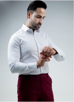 CAVANA CAVANA mens slim fit formal shirt white cotton blend  - Image 3