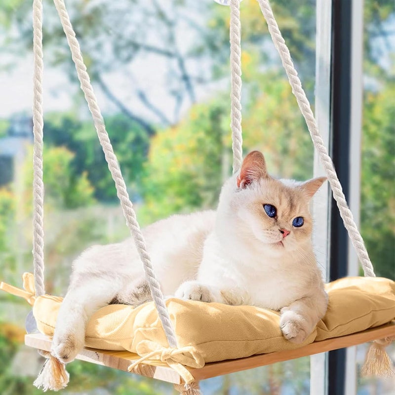 Easy store & transit build Dioche Window Hammock Hanging Cat Window Perch Sturdy Wooden Cat Bed Resting Seat Space Saving Hammock for Cats Perfect for Sill Indoor outdoor use Comfort grip Labor saving Multi-purpose fine material Big & small space compatible All storage type compatible Assorted color options Cross part assemble fit Compact design Closed & open space compatible Diverse purchase options All-scene tailored quality Detachable clean Wear resistant Stackable design Popular trusted craftsmanship Storage burden minimized build Light precision processed material Cost effective fine quality UV resistant Cross-material combo compatible Consistent steady quality Tight fitted parts Easy transit optimized build - Image 5