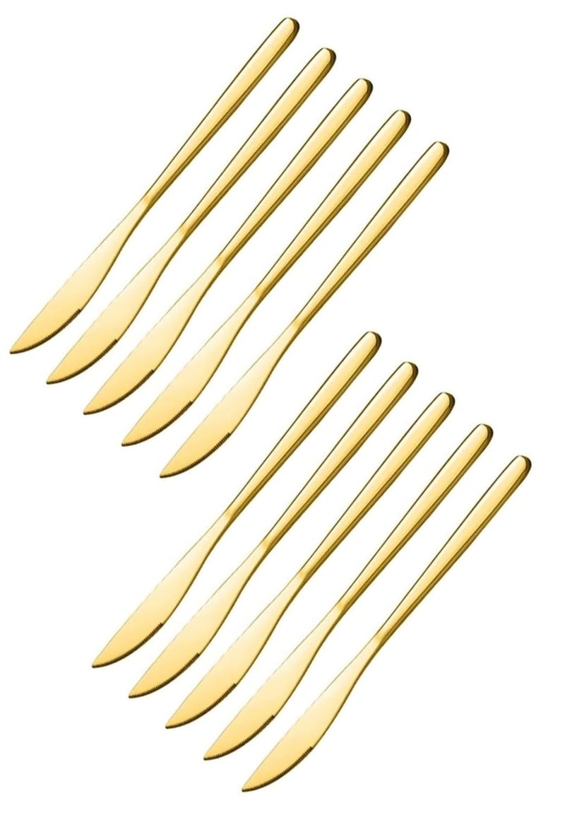 Sugalsu Dinner Knives Set Stainless Steel Butter Knife Spreader Round Edge Stainless Steel Butter Spreader Knife MultiFunction Butter Spreader Table Knives Sturdy And Dishwasher SafePack of 10 - Image 1