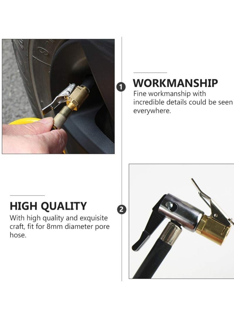 Excefore 4 Pcs Air Chuck Heavy Duty Closed Flow Lock On Tire Chuck with Clip for Inflator Gauge Compressor Accessories Yellow - Image 5