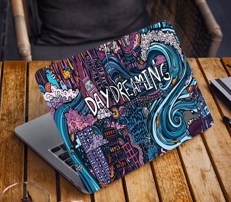 GRAY WALL Good Hope Laptop Skin Day Dreaming Print, Vinyl, Color, 1 Piece, No Bubble, Multicolor 11.6"- 15.6" inch Laptop - Image 2