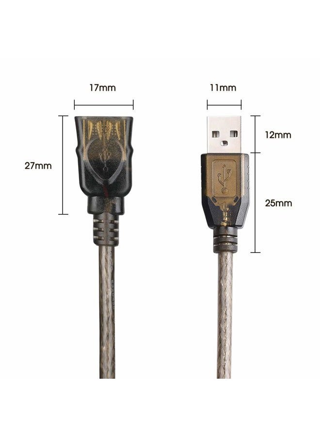 LDKCOK كابل تمديد نشط USB 2.0 نوع A ذكر إلى أنثى عالي السرعة 480 ميجابت في الثانية (50 قدم - 15 متر) - Image 3