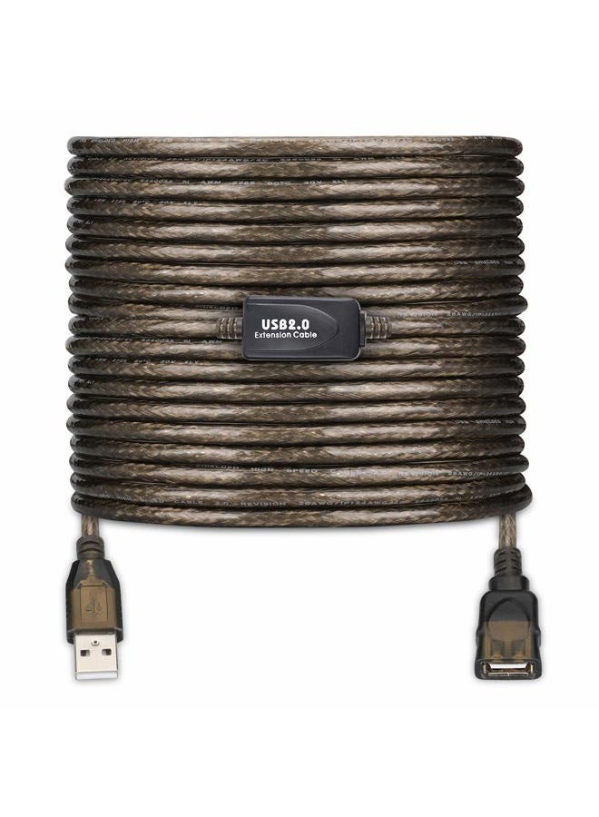 LDKCOK كابل تمديد نشط USB 2.0 نوع A ذكر إلى أنثى عالي السرعة 480 ميجابت في الثانية (50 قدم - 15 متر) - Image 1