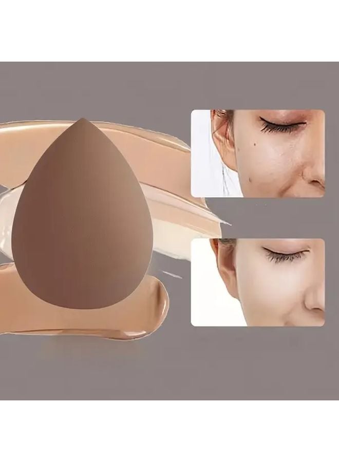 Coffee Dripping Bean Paste Bevel Cut Beauty Makeup Sponge Set 2 4pcs Latex Free Powder Puff For Liquid Cream Foundation - Image 3