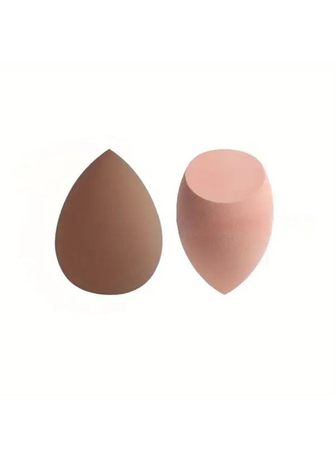 Coffee Dripping Bean Paste Bevel Cut Beauty Makeup Sponge Set 2 4pcs Latex Free Powder Puff For Liquid Cream Foundation - Image 1
