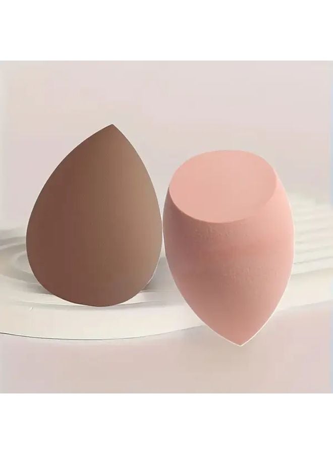 Coffee Dripping Bean Paste Bevel Cut Beauty Makeup Sponge Set 2 4pcs Latex Free Powder Puff For Liquid Cream Foundation - Image 2
