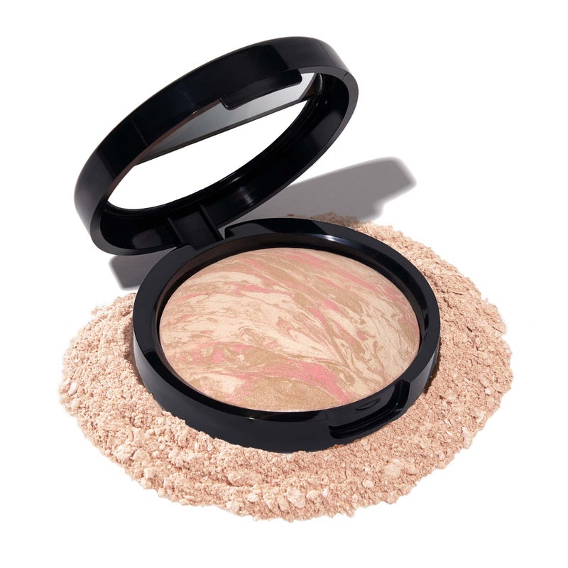 LAURA GELLER NEW YORK Award-Winning Baked Balance-n-Brighten To Go Travel Size Color Correcting Powder Foundation - Deep - Buildable Light to Medium Coverage - Demi-Matte Natural - Image 1