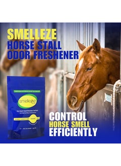 SMELLEZE SMELLEZE Natural Horse Stall Refresher & Odor Eliminator: 2 lb. Granules. Rids Urine & Stool Smell. Keeps Stall Drier. Unscented & Safe  - Image 2