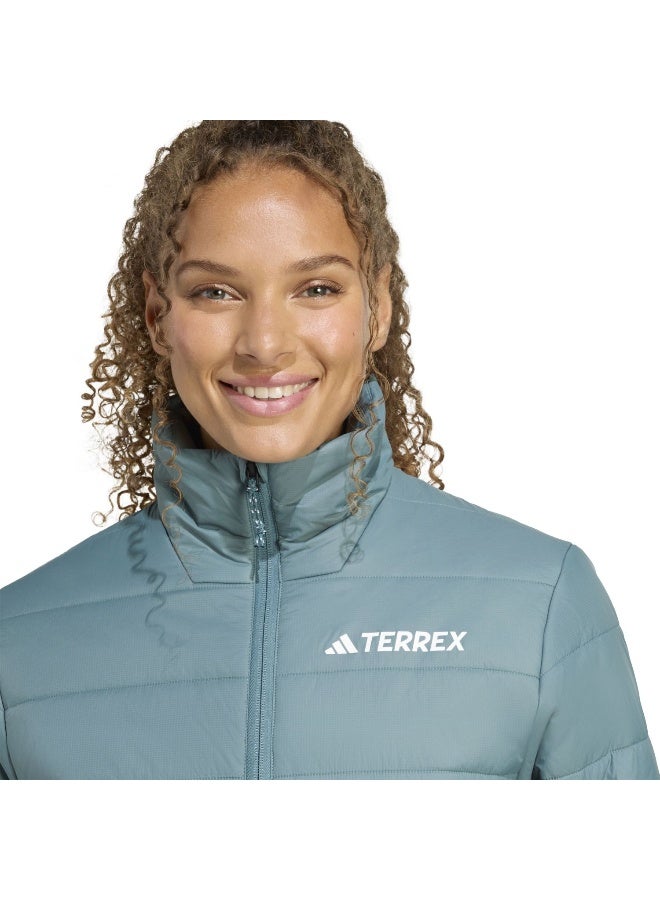 Adidas W Mt Ess Pad J Green Hiking Jackets For Women XS  - Image 5