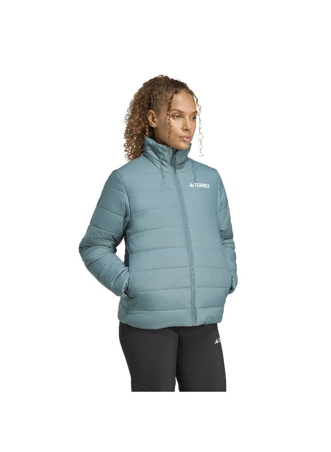 Adidas W Mt Ess Pad J Green Hiking Jackets For Women XS  - Image 4
