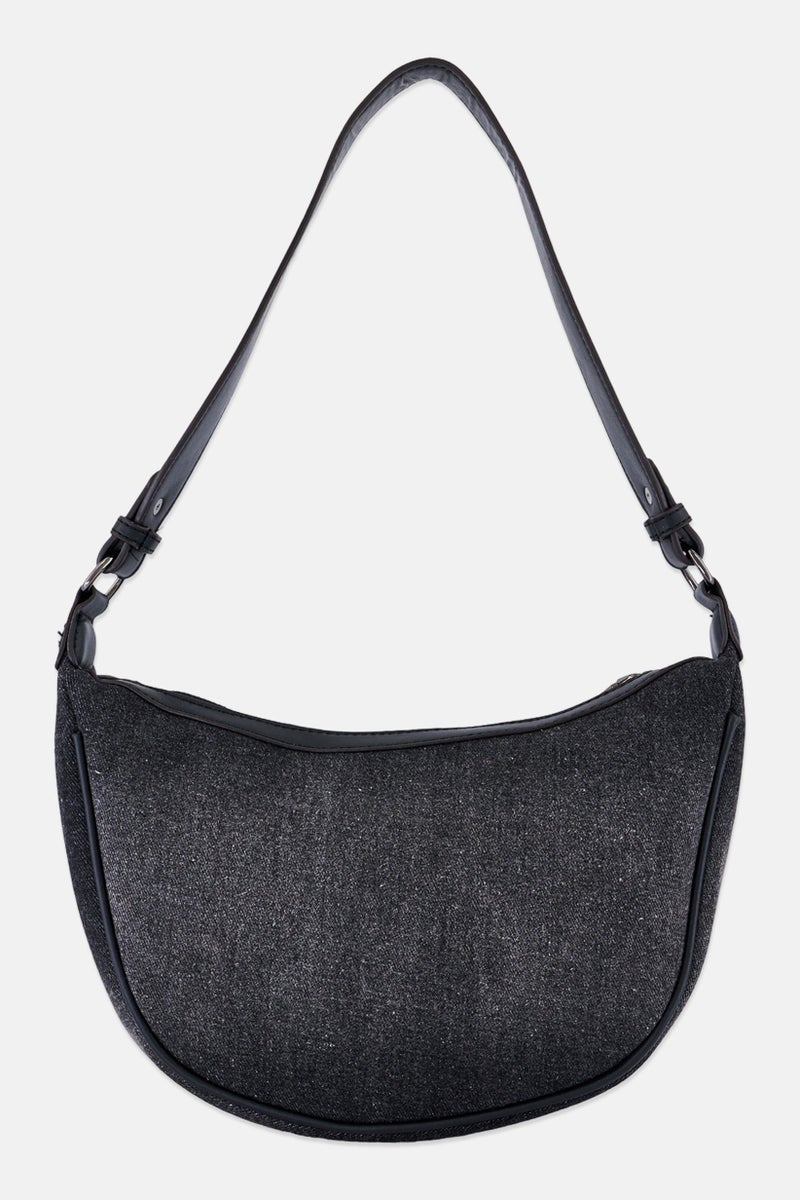 ADRIENNE VITTADINI Women Hardware Logo Cross Body Bag With Removable Pouch, Black - Image 3