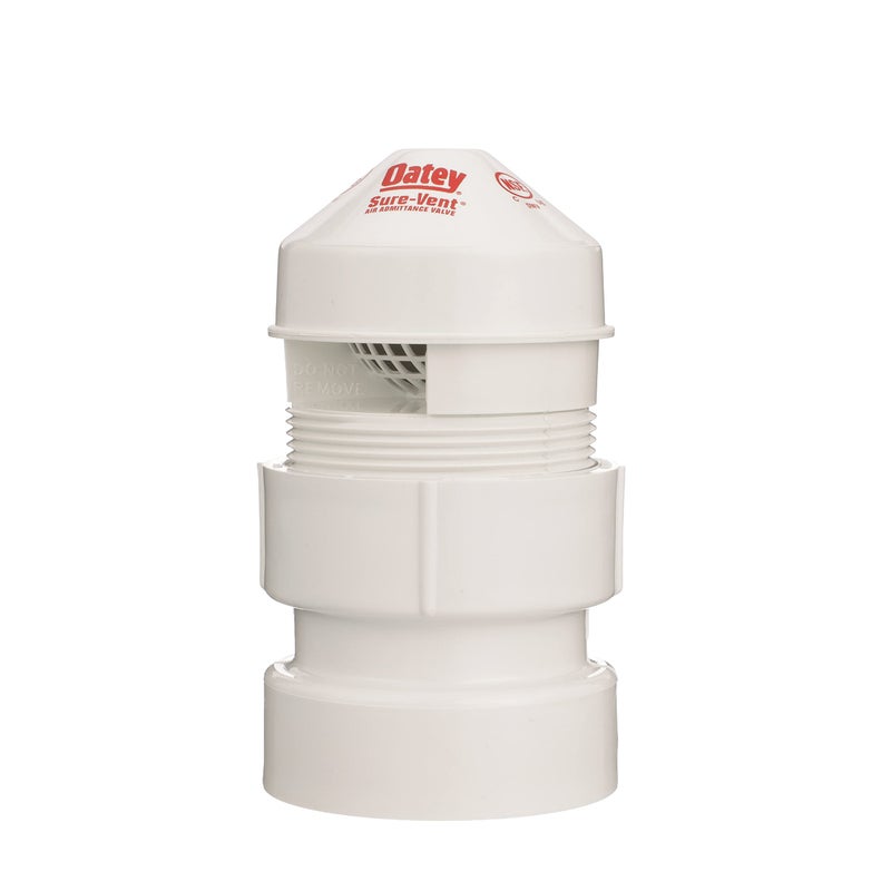 Oatey Sure-Vent 1-1/2 in.â€“2 in. 160 Branch, 24 Stack DFU Air Admittance Valve with White PVC Sch. 40 Adapter - Image 1