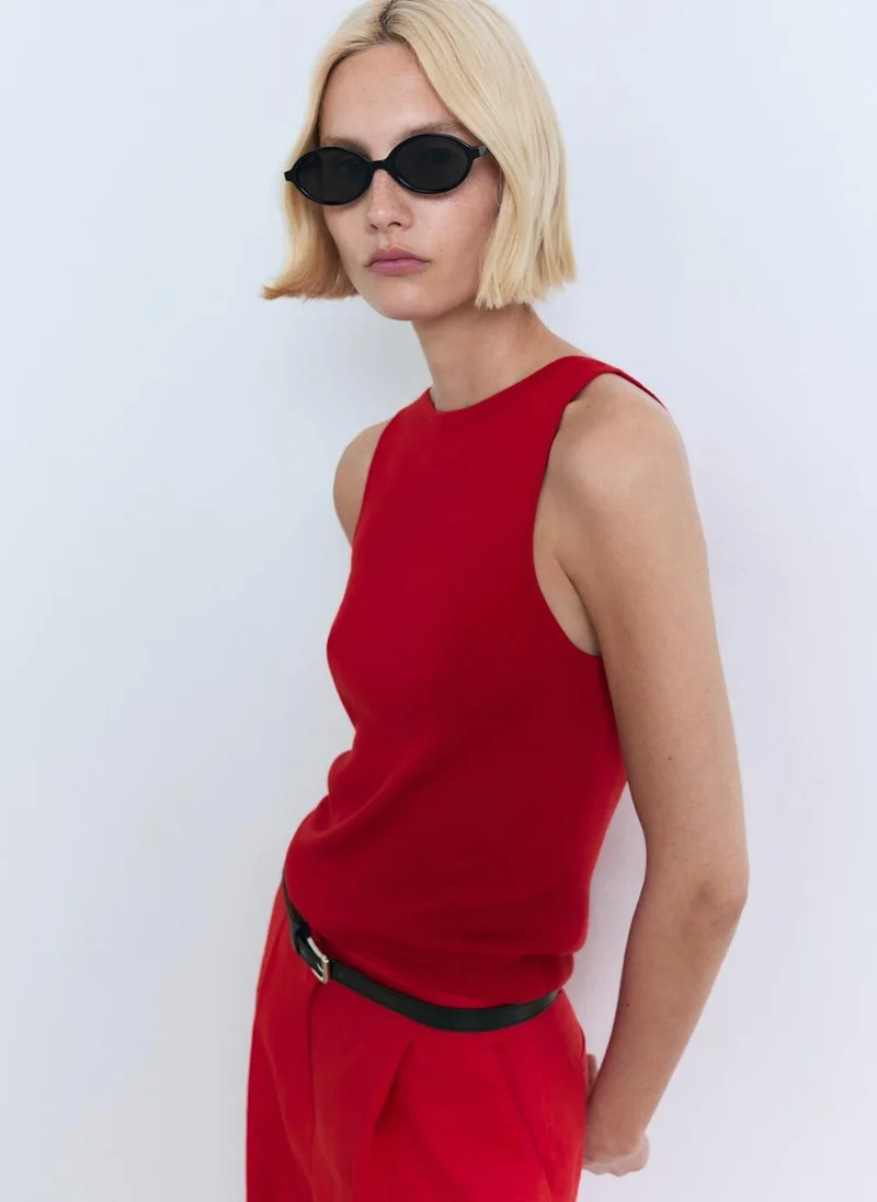 مانجو Fine-Knit Top
