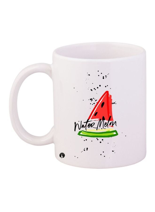 Watermelon Printed Coffee Mug White/Black/Red 11ounce