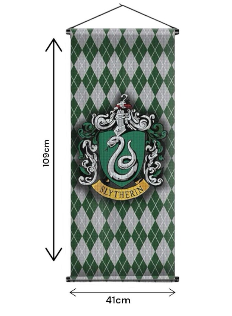 ماركة غير محددة علم حائط من سلسله هاري بوتر Harry Potter [109X41سم] (سليذرين)  - Image 2