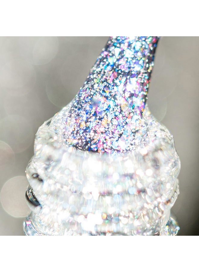BURANO Reflective UV Gel Nail Polish, Gel Colours for Nails 7.3 ml Glitter Nail Gel, UV Glitter Nail Polish Glitter Nail Polish Gel Nails Metallic Mirror Effect (YH11) - Image 1