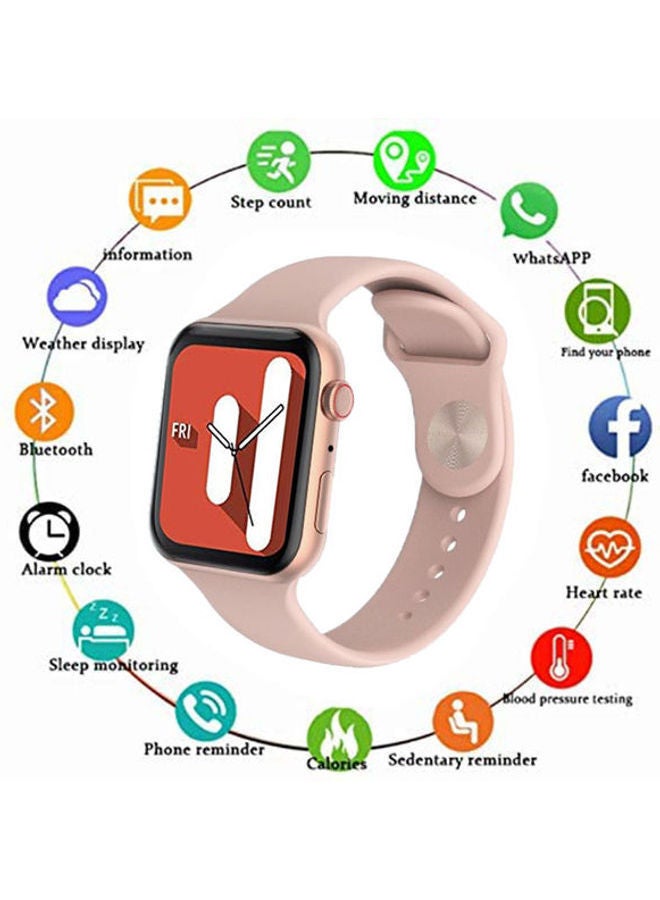 NIBEMINENT U78 Silicone Smart Watch With Oxygen Level-& Calls Supports The Arabic Language Compatible Android And IOS Rose Gold - Image 3