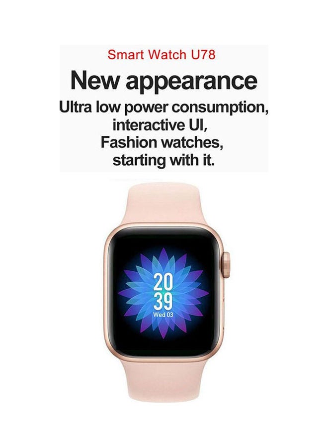 NIBEMINENT U78 Silicone Smart Watch With Oxygen Level-& Calls Supports The Arabic Language Compatible Android And IOS Rose Gold - Image 4