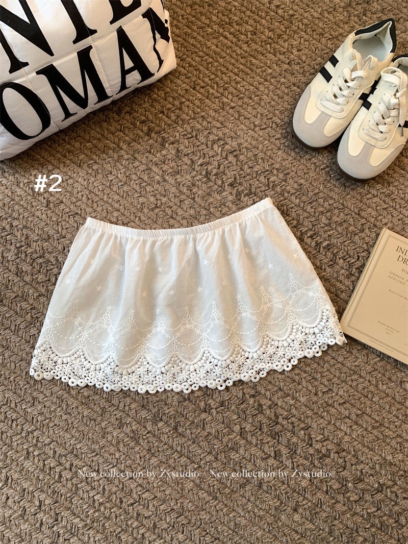 Fashionable plus-size women's clothing, chubby MM2026 new style, versatile, trendy Korean lace, layered hem, skirt, lace fart curtain - Image 2