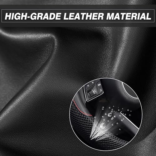 KAFEEK Steering Wheel Cover, Universal 15 inch, Microfiber Leather Viscose, Breathable, Anti-Slip,Warm in Winter and Cool in Summer, Black - Image 5