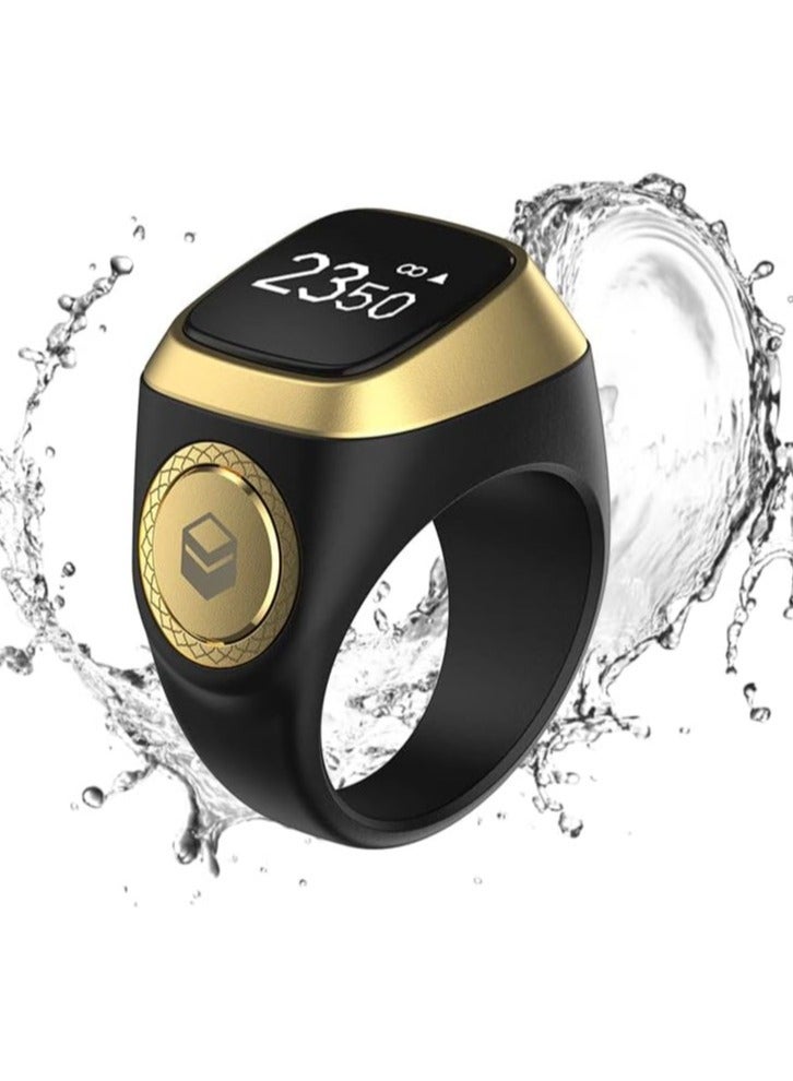 iQIBLA Iqibla Smart Tasbih Zikr Ring Muslim Prayer Prayer timing reminder OLED display Tasbih Counter Smart Ring Wearable Black 20mm USB  - Image 3