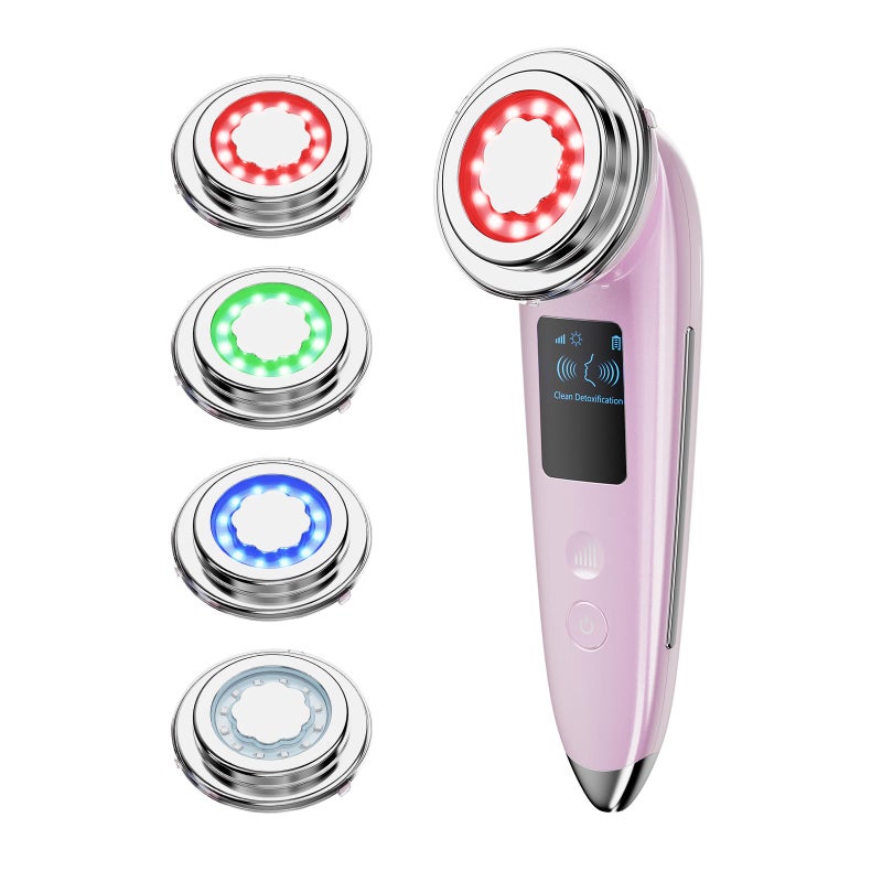 VOFEL Face Massager Electric Face Lifting 4 in 1 Facial Massager Anti Aging Skin Tightening Firming Skin Care Tools (Pink2) - Image 1
