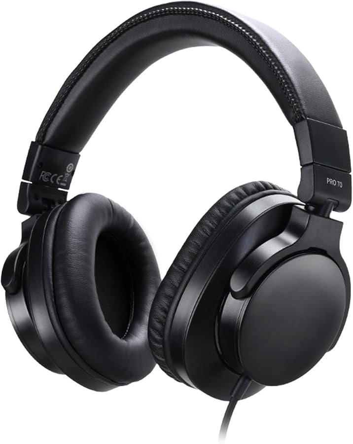 Fockety Studio Headphones 40mm Drivers Closed Back Design Comfortable Ear Cushions Black - Image 1