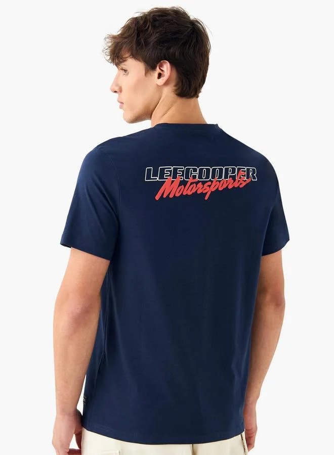 Lee Cooper Graphic Print Crew Neck T-shirt with Short Sleeves
