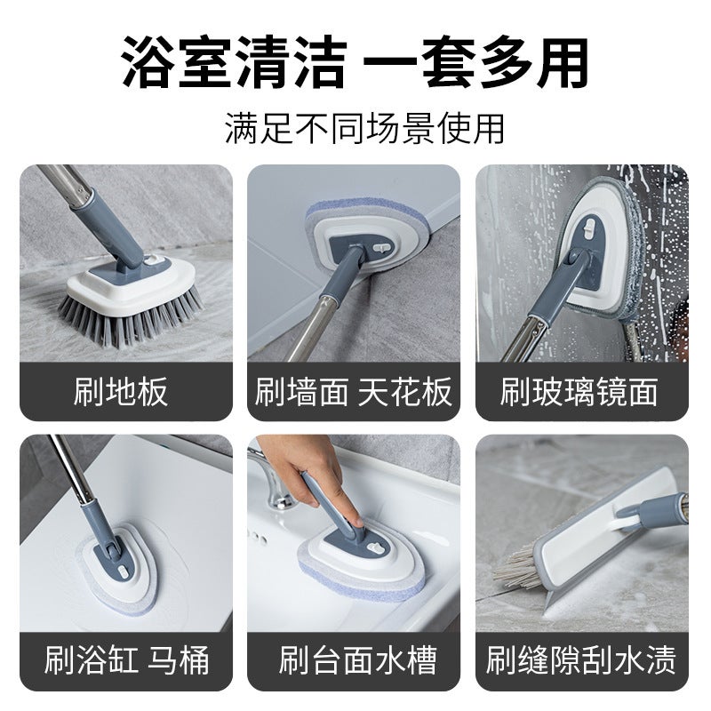 Bathroom Bathtub Wall Gap Brush Glass Countertop Cleaning Brush Bathroom Bristle Floor Brush Multifunctional Sponge Brush - Image 3