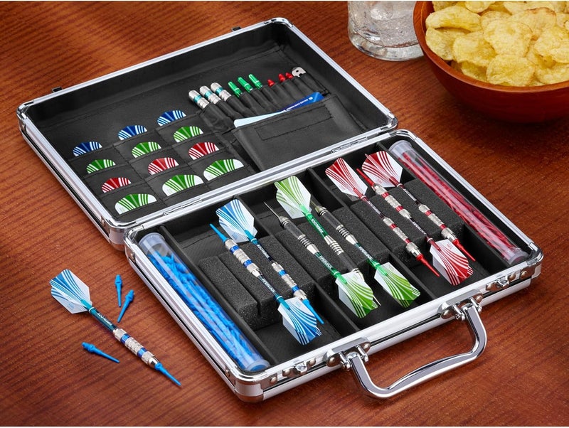 CASEMASTER Legion Aluminum Dart Case Holds 9 Steel Tip and Soft Tip Darts with Extra Space to Keep Flights in Shape, and Numerous Pockets and Tubes for Storage of Accessories,Black - Image 2