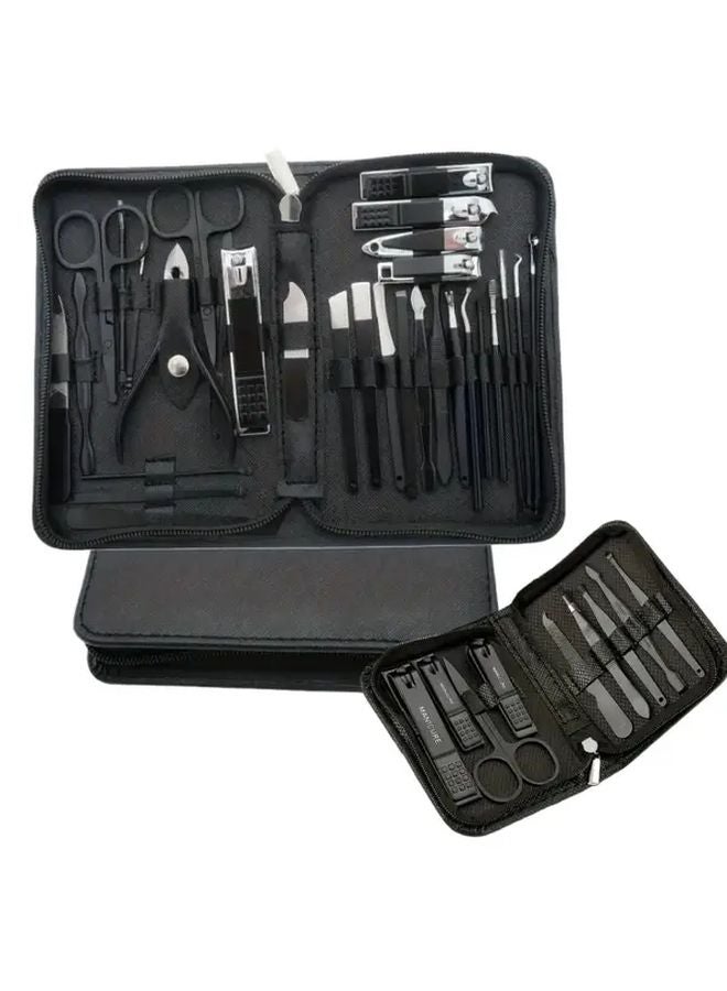 مجموعة مقصات أظافر من الفولاذ المقاوم للصدأ الأسود بمقبض مضاد للانزلاق - أداة مانيكير متينة - Image 2