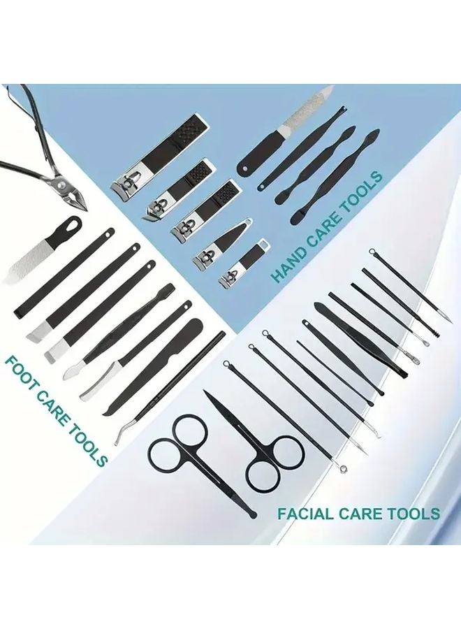 مجموعة مقصات أظافر من الفولاذ المقاوم للصدأ الأسود بمقبض مضاد للانزلاق - أداة مانيكير متينة - Image 4