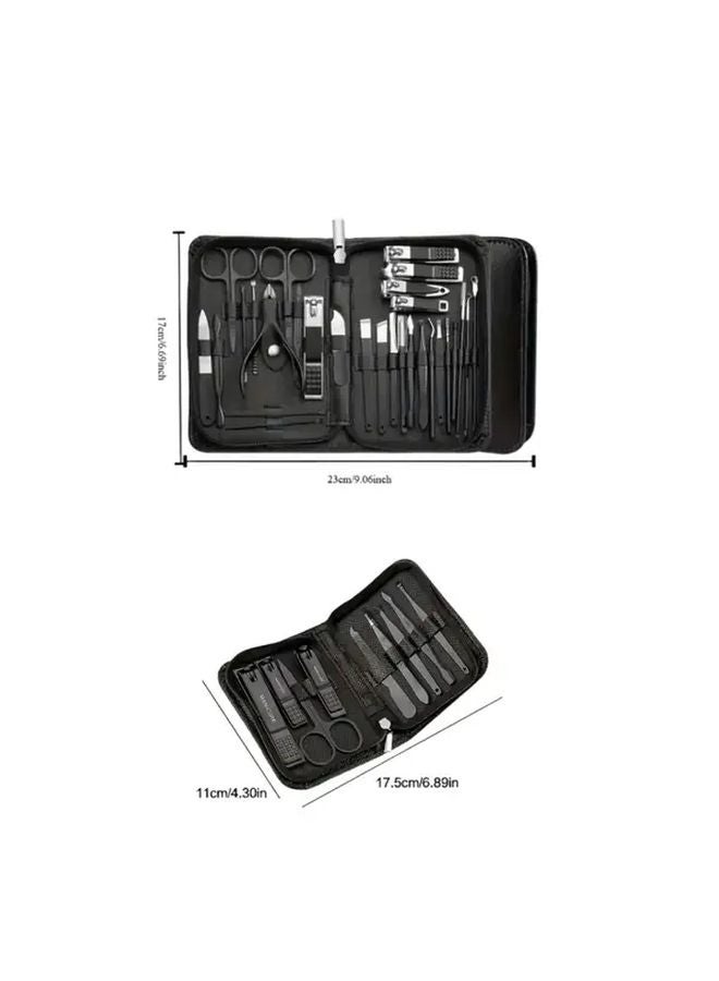 مجموعة مقصات أظافر من الفولاذ المقاوم للصدأ الأسود بمقبض مضاد للانزلاق - أداة مانيكير متينة - Image 5