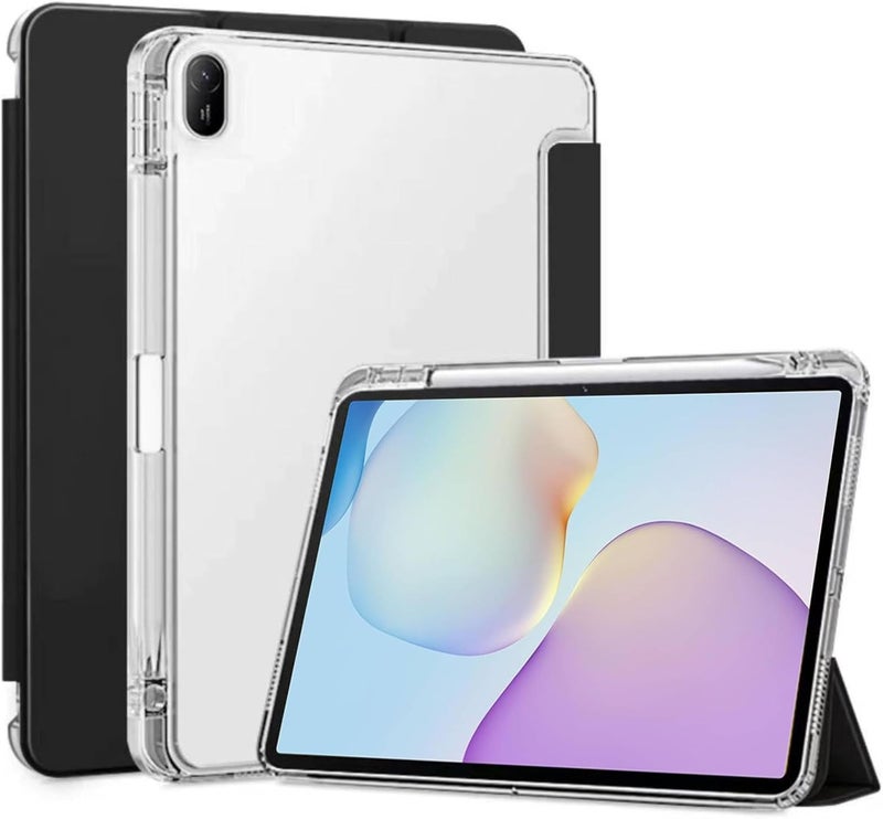 NESLIN غطاء المتوافق مع Huawei MatePad 11.5 بوصة 2025/2023 مع حامل قلم، غطاء رفيع خفيف الوزن من TPU مقاوم للصدمات مع غطاء خلفي شفاف واقٍ لـ Huawei MatePad 11.5 بوصة (أسود) - Image 1