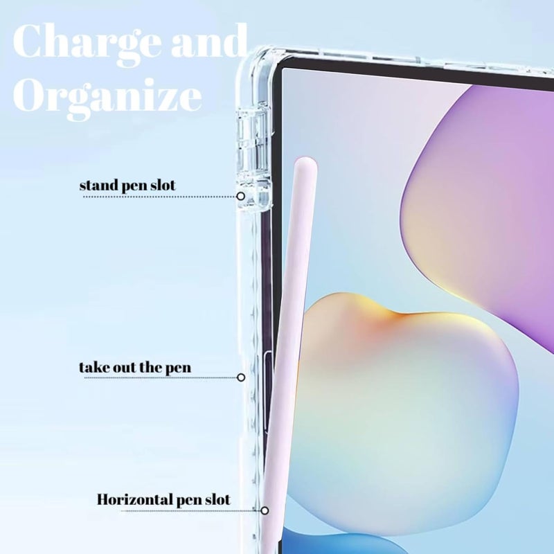 NESLIN غطاء المتوافق مع Huawei MatePad 11.5 بوصة 2025/2023 مع حامل قلم، غطاء رفيع خفيف الوزن من TPU مقاوم للصدمات مع غطاء خلفي شفاف واقٍ لـ Huawei MatePad 11.5 بوصة (أسود) - Image 4