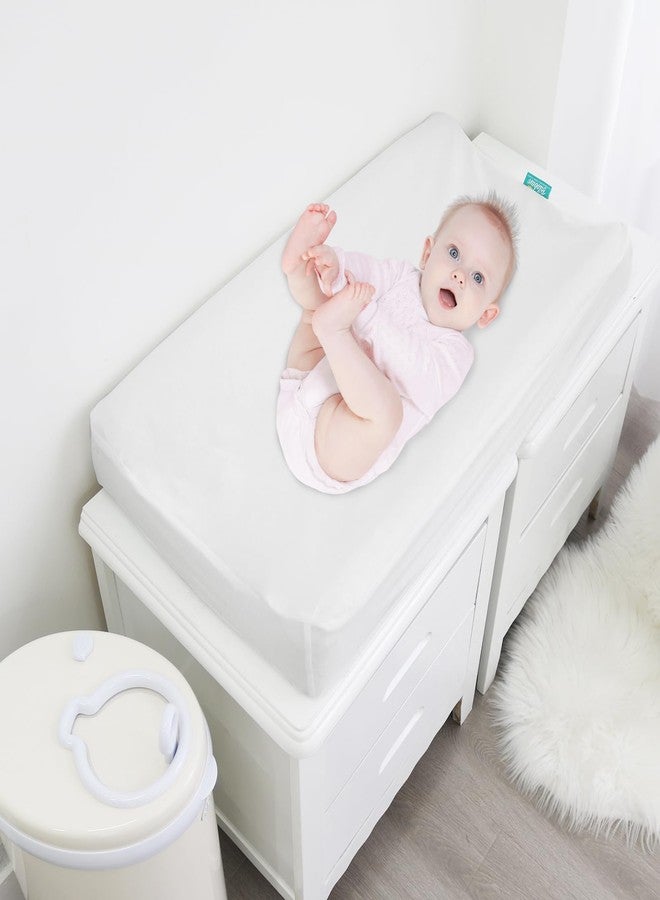 Biloban Changing Pad Cover Waterproof, 2 Pack Diaper Change Table Sheets for Baby Boys Girls, Fitted Cradle Sheets for 32"x16" Contoured Pad, Breathable & Ultra Soft, White - Image 5