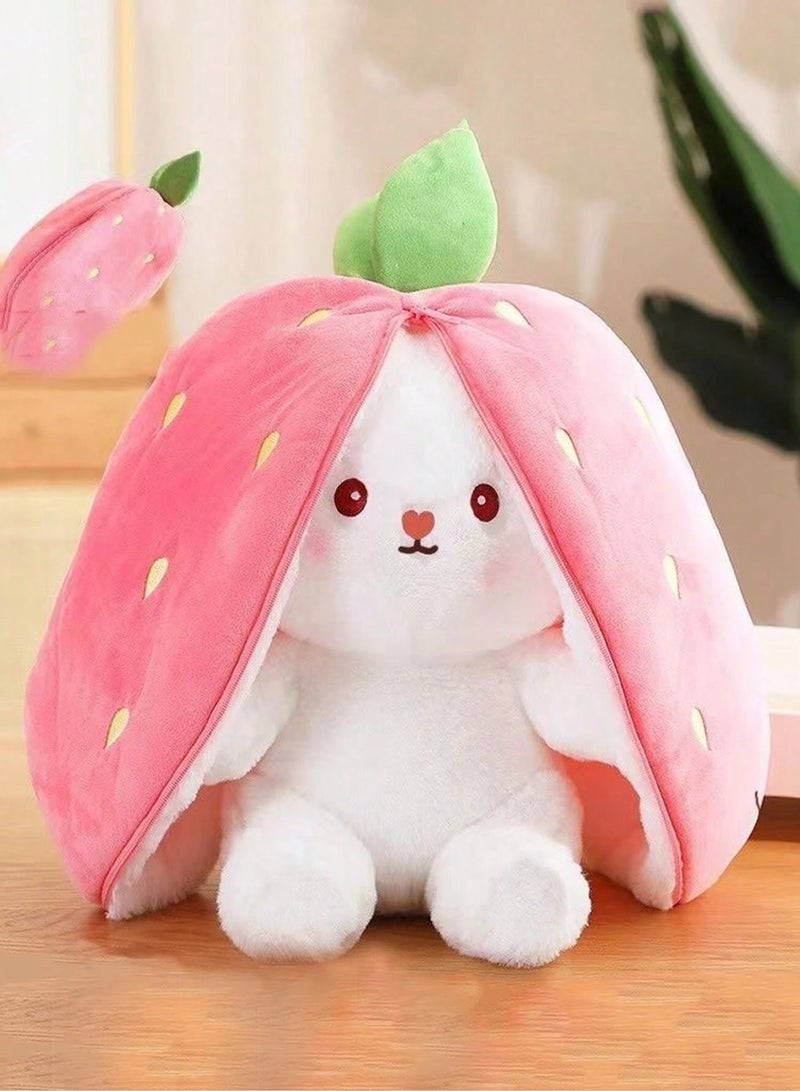 Stuffed rabbit doll with strawberry design - Image 1