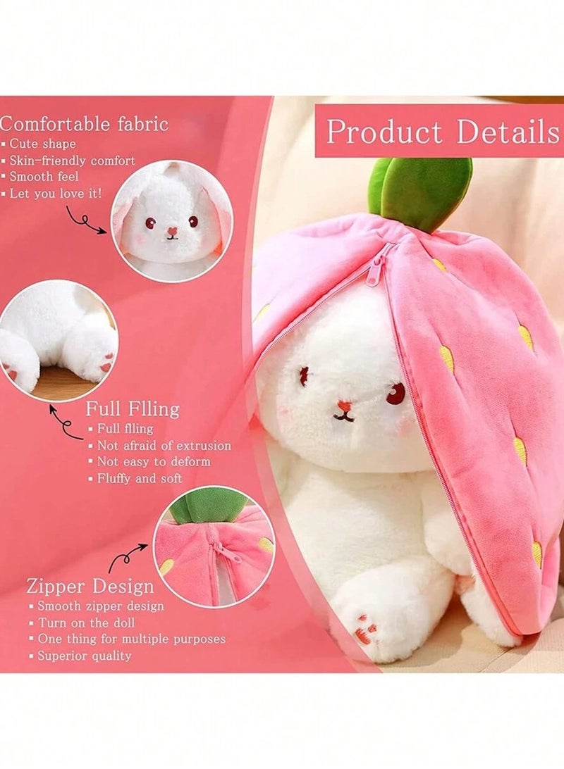 Stuffed rabbit doll with strawberry design - Image 4