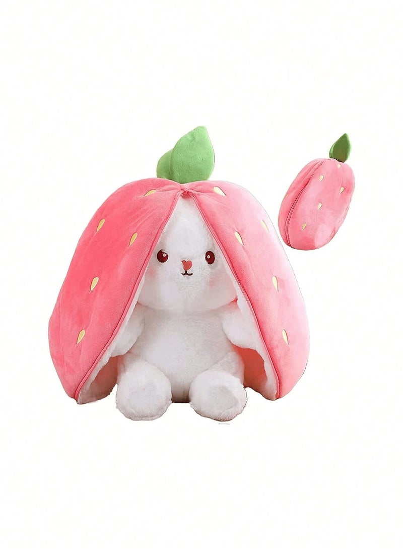 Stuffed rabbit doll with strawberry design - Image 2