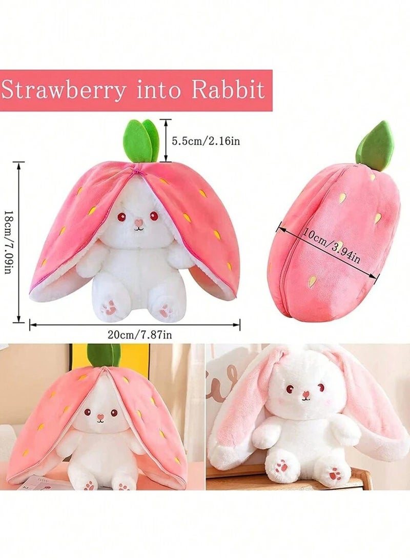 Stuffed rabbit doll with strawberry design - Image 5