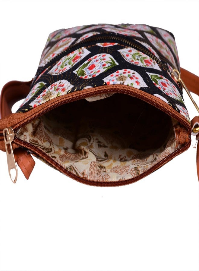 SuneshCreation Canvas Handbag for Women and Girls Ladies Purse Shoulder bag Top Handle Tote Bag Wedding Gifts For Women- Multi - Image 4