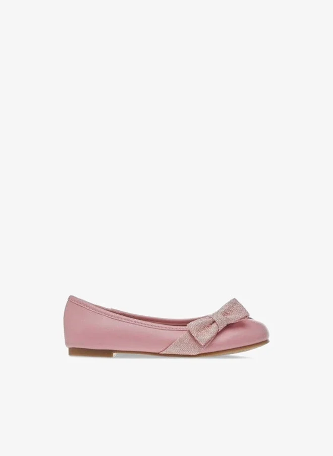 Little Missy Pink Bow Accent Slip-On Ballerina Shoes for Women | Best Price UAE