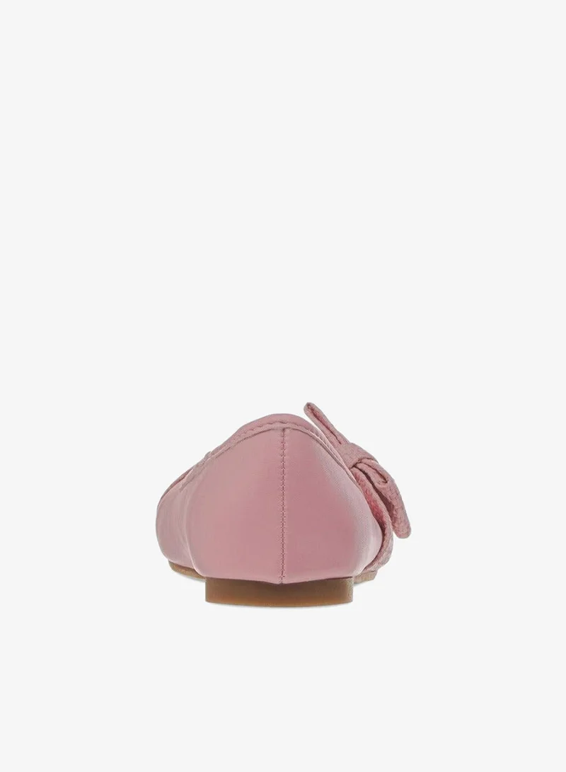 Little Missy Pink Bow Accent Slip-On Ballerina Shoes for Women | Best Price UAE