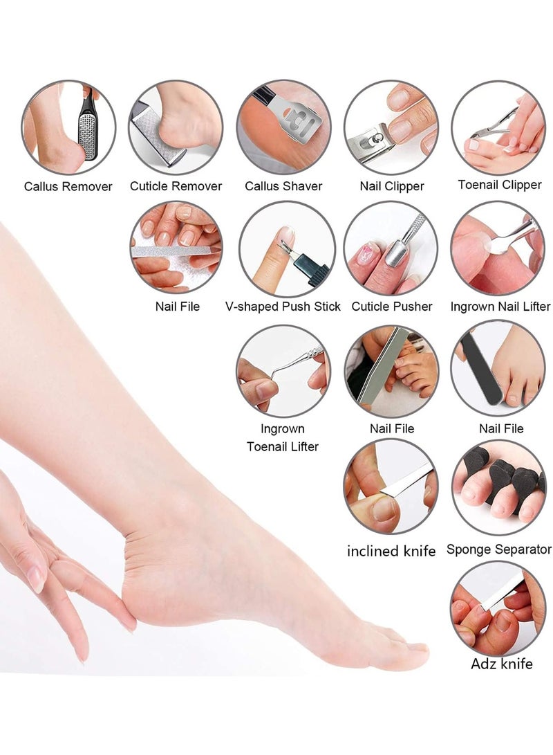 مجموعة العناية بالأظافر والقدمين 10 قطع – طقم مانيكير وباديكير احترافي كامل للعناية بالاظافر، قص الاظافر، ازالة الجلد الميت، مبرد قدم، فاصل اصابع القدم، فرشاة تنظيف الاظافر، اداة دفع الجلد، ادوات باديكير منزلية للرجال والنساء - Image 2