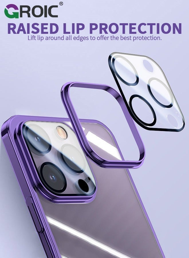 GROIC For iPhone 15 Pro Case Clear with Stand, Phone Cover Camera Lens Protector, Yellowing & Protective Shell, Electroplated for 6.1 Inch - Image 3
