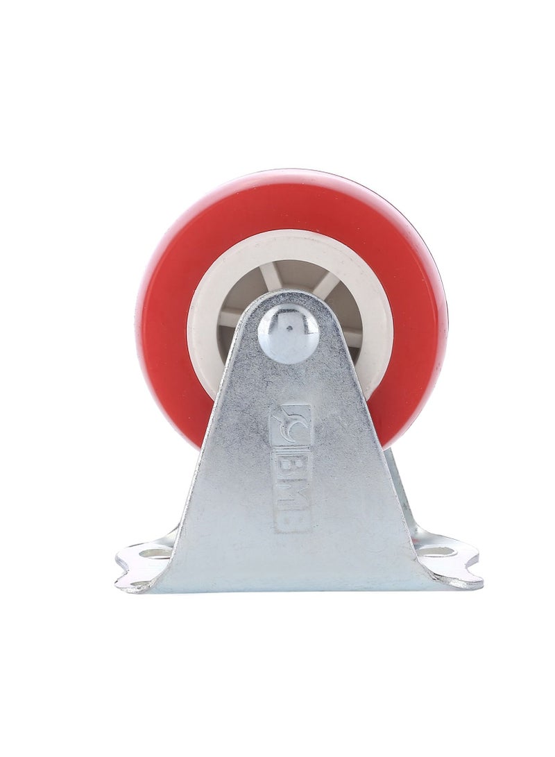BMB tools 2-Piece 50mm Red PVC Caster - Rigid - Plate - Image 2