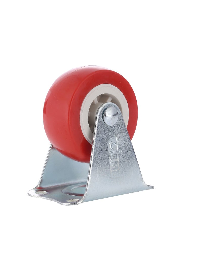 BMB tools 2-Piece 50mm Red PVC Caster - Rigid - Plate - Image 3