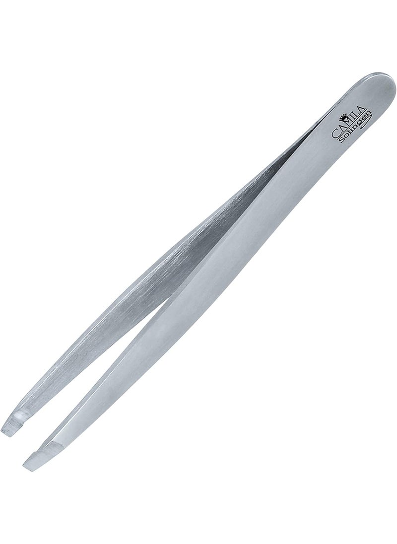 CAMILA SOLINGEN - CS26 4" Professional Surgical Grade Stainless Steel Precision Tip Eyebrow Tweezers for Facial Hair Shaping & Removal. Beauty Tool for Men/Women. Made in Solingen Germany (Straight) - Image 1